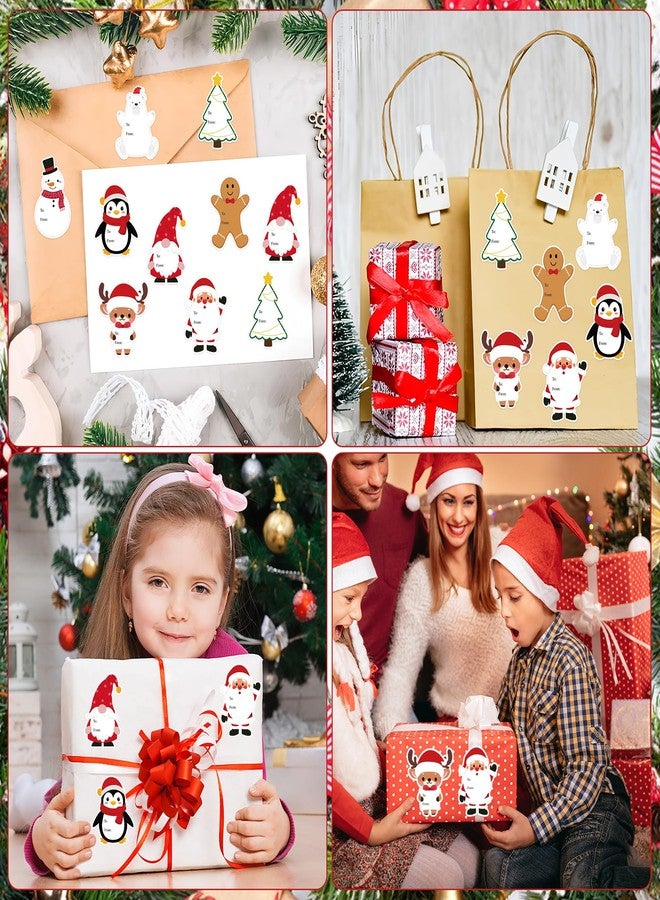 Fairooth 320 PCS Christmas Gift Tags Stickers 3.3" x 2.3" Xmas Labels Stickers Self-Adhesive Snowman Santa Claus Gingerbread Name Tags for Christmas Presents Gift Boxes Bags Wrapping Paper Decorations - Image 5